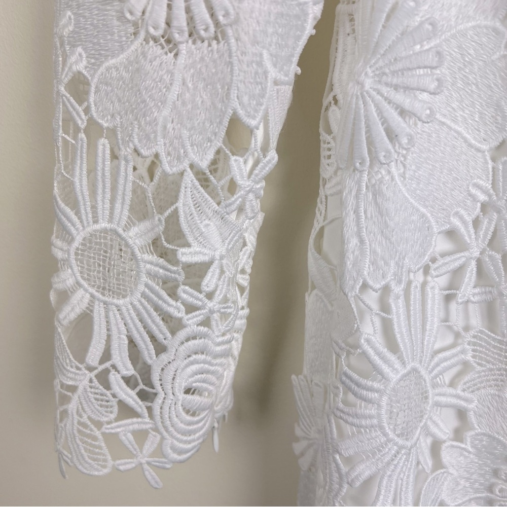 Milly | Nessa 3D White Lace Mini Dress LWD Bride | 4 - Picture 10 of 16